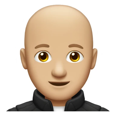 bald man in black jacket sticker