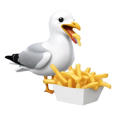 seagull eating fries sticker