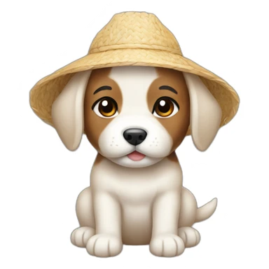 asian rice farmer puppy sticker