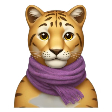 a big cat with a scarf sticker
