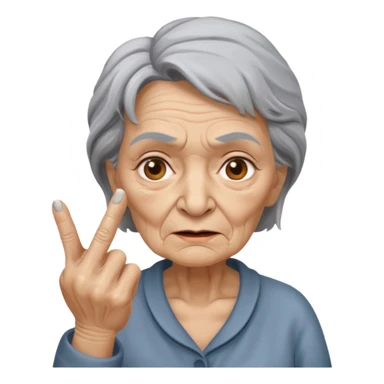mittelfinger die eine oma zeigt  sticker