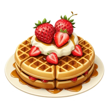 Waffle with strawberries on top emoji sticker