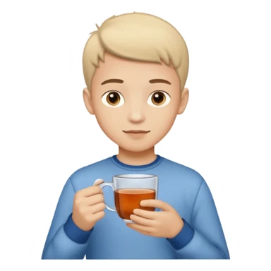 The boy teen with a cup of tea sticker
