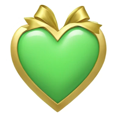 green pastel heart with gold bow sticker