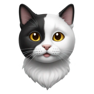 a black and white cat mainly black with white on its upper lip looking like a moustache   sticker