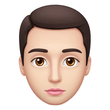 brown eyes, lite pink lips, men, long eye lashes sticker