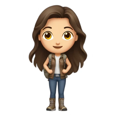 Brunette Girl go hikking sticker