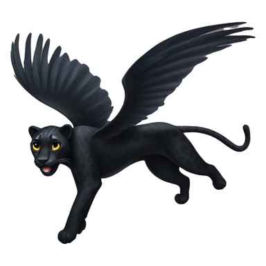 winged black leopard flying sticker