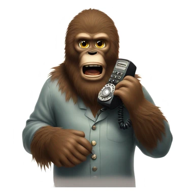 Bigfoot with a telephone calling sticker