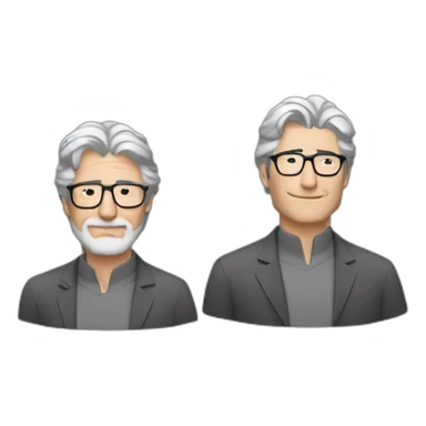 Richard Gere with barely grey hair and with beard and glasses sticker
