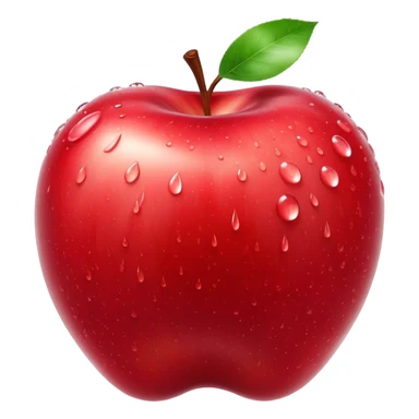 Cinematic crisp, shiny red apples, glistening under soft natural light, perfectly round with tiny water droplets, warm rich hues, highly detailed and fresh. sticker