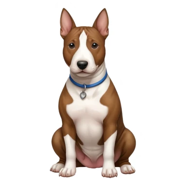 brindle english bull terrier sitting down sticker