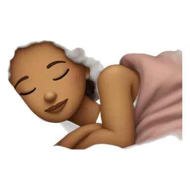 Light Skin Brown girl with 4b Hair sleeping in a cozy bed sticker