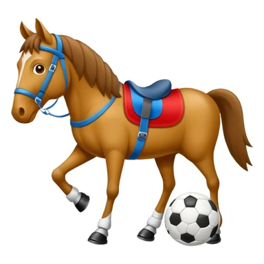 Caballo con dos patas y zapatillas de fútbol sticker