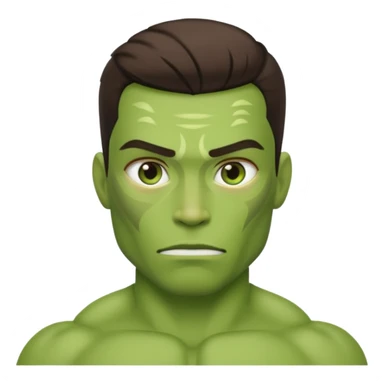 a person turning green and muscular, mid-transformation sticker