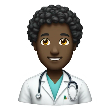 A black male nurse that’s very tall with curly short hair sticker