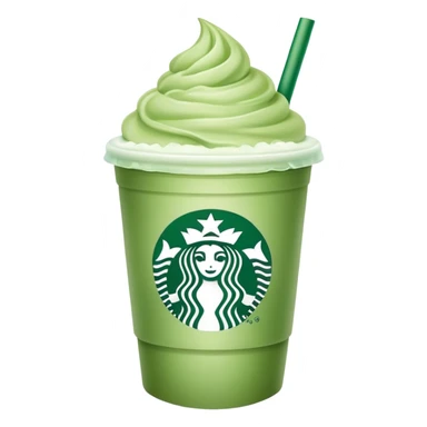 iced pastel green matcha in starbucks coffee cup sticker