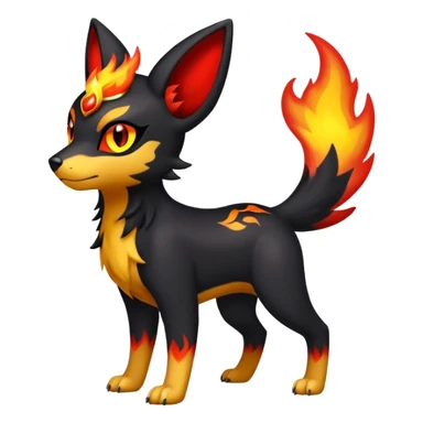 Cute Shiny Houndour-Quilava-Litten-Umbreon-Fakémon-hybrid-creature (full body)  sticker