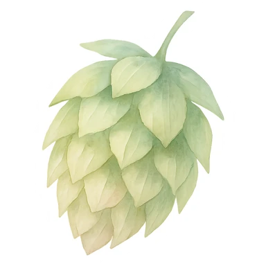 watercolor style hop flower, soft colors, no background sticker