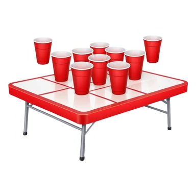 beer pong with a few cups and ping pong ball sticker