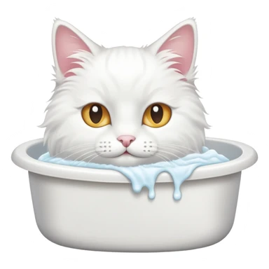 The white cat washes up sticker