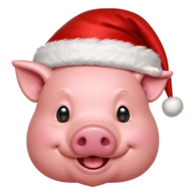 red Christmas pig sticker