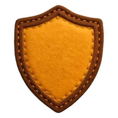 <StylePrompt>
  <Name>Felt Appliqué Plush Style</Name>
  <Description>A soft, handcrafted look inspired by plush felt fabric with visible stitching and a padded 3D texture, rendered on a solid black background.</Description>
  <VisualProperties>
    <Material>Felt</Material>
    <Texture>Soft, fuzzy, with slight fiber detail</Texture>
    <Stitching>
      <Type>Thick thread</Type>
      <Color>Orange or slightly darker tone than fabric</Color>
      <Pattern>Uniform running stitch along outer edge</Pattern>
    </Stitching>
    <Padding>High, plush-like 3D depth</Padding>
    <Edges>Rounded corners</Edges>
    <ColorPalette>
      <Primary>Warm yellow/orange tones</Primary>
      <Accent>Brown or dark orange for facial features and outline</Accent>
      <Background>Black</Background>
    </ColorPalette>
  </VisualProperties>
  <Rendering>
    <Lighting>Soft, even studio lighting</Lighting>
    <Shadows>Subtle drop shadows for depth</Shadows>
    <Perspective>Flat front-facing, symmetrical if applicable</Perspective>
  </Rendering>
  <Applicability>
    <SubjectType>Any object, animal, or letterform</SubjectType>
    <OutputFormat>Icon, emoji, patch-style graphic</OutputFormat>
  </Applicability>
</StylePrompt>

{subject} = shield sticker