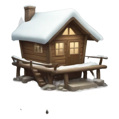 Forest cute winter cabin sticker