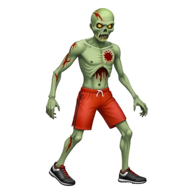 sportmen zombie full body and sport item sticker