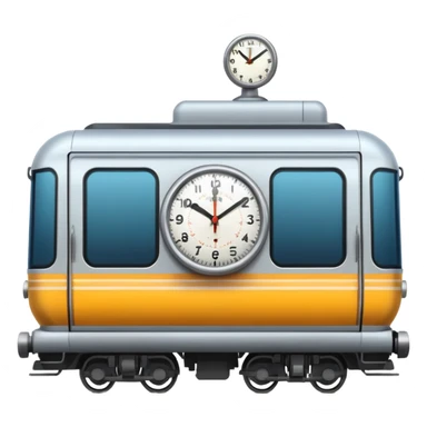 subway train with clock showing 1 minute, clean and vibrant sticker