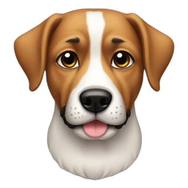 Dog with black mustache sticker