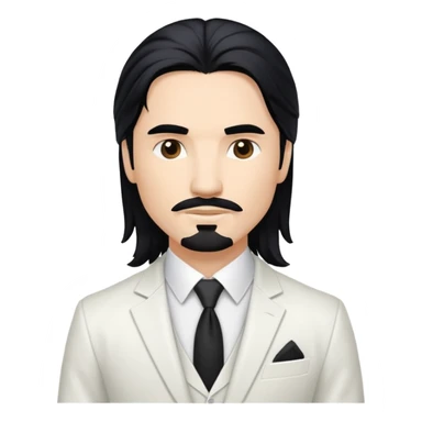 Kevin Richardson with white suit, long black hair sticker