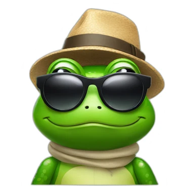 Frog wearing sunglasses using figma sticker