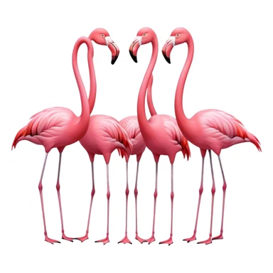 group of flamingos standing together sticker