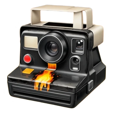 Polaroid camera printing a burnt photo. sticker