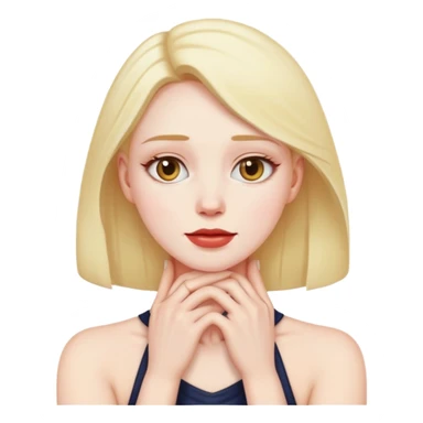 woman with her hands on her neck sticker