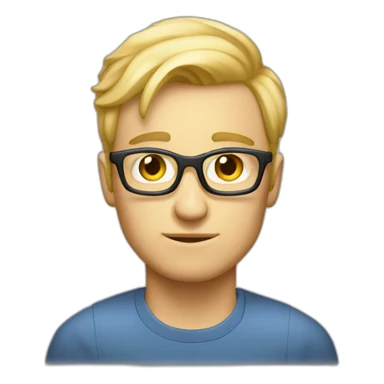 Blond man programmer big hazelnut sticker