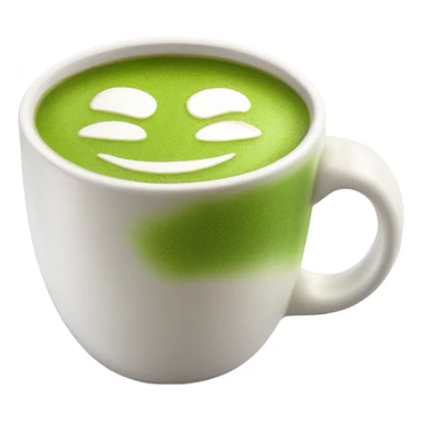 Realistic Matcha latte in white mug sticker