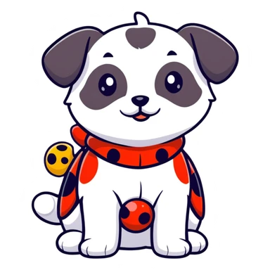 cute puppy in a ladybug costume sticker