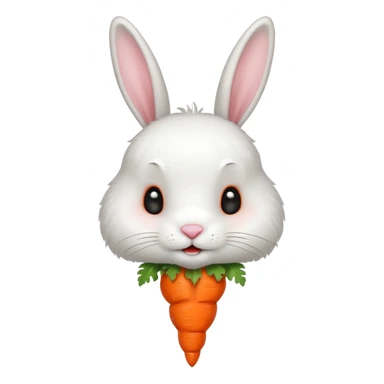 cute white bunny with a carrot sticker