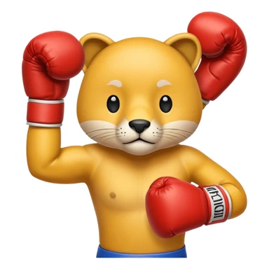 Animal with boxing gloves sticker