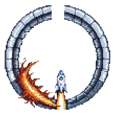 rocket entering a portal wormhole sticker