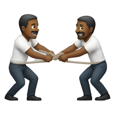men playing tug of war
 sticker