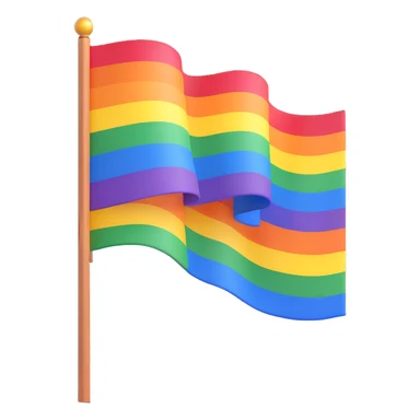 stylized waving rainbow pride flag sticker
