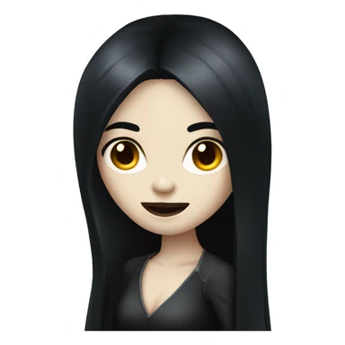 Long black haired pale girl vampire  sticker
