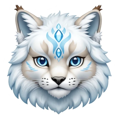 Snowy fluffy Ice-type Fakémon-Lynx full body sticker
