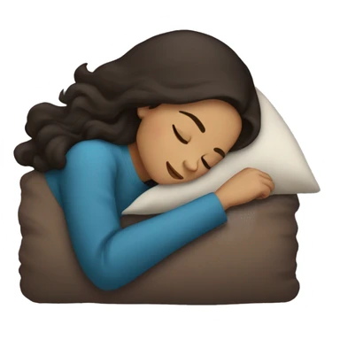 Long dark brown haired woman sleeping sticker