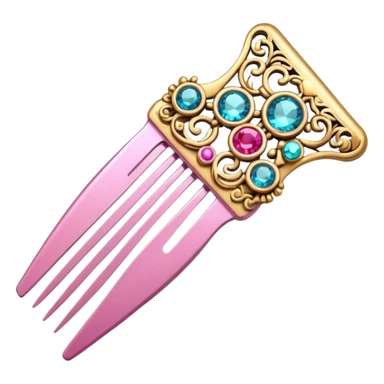 pink comb with jewelry sticker