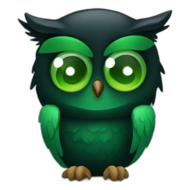 black and green owl facepalm sticker