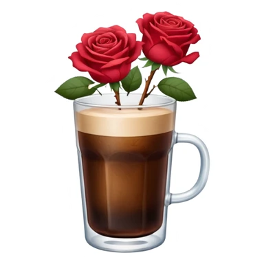 Cold brew coffee with roses denim mini small size glas sticker